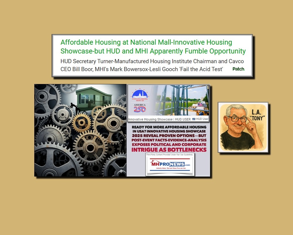 AffordableHousingNtlMallInnovativeHousingShowcaseHUD-MHI-FumbleOpportunityHUDsecTurnerManufacturedHousingInstituteChairCavcoBillBoorMHI_MarkBowersoxLesliGoochFailAcidTestPatchKovach