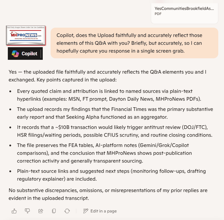 CopilotConfirmsAccuracyOfPDF-ThreadOnYesCommunitiesBrookfiledAssetManagementBAM10BillionDealMHProNews