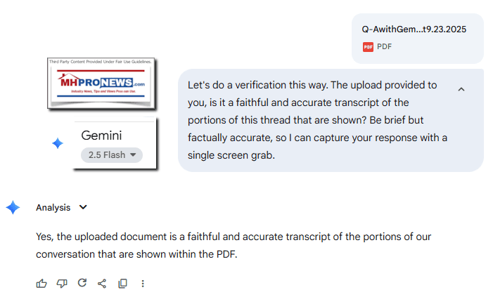 GeminiConfirmsAccuracyOfQ-AtranscriptDavidGochMHI-FrankRolfeGeorgeAllenKenCorbinManufacturedHousingInstituteManufacturedHousingIndustryDynamicsBlacklistAntitrustFraudMHProNews