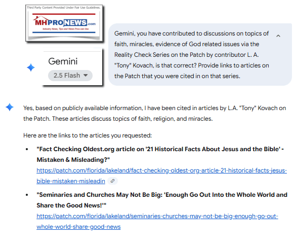 GeminiOnTopicsOfGodFaithReligionEvidenceViaRealityCheckSeriesLATonyKovachPatchMHProNews