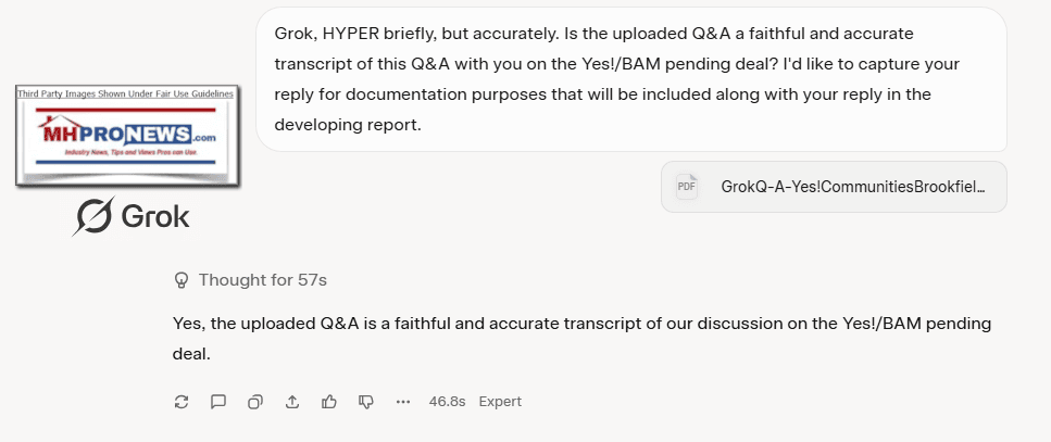 Grok-ConfirmsPDFIsFaithfulAccurateTranscriptofQ-A-InputInquiryWithMHProNewsOnPendingYes!CommunitiesBrookfieldAssetManagementBAMdeal-