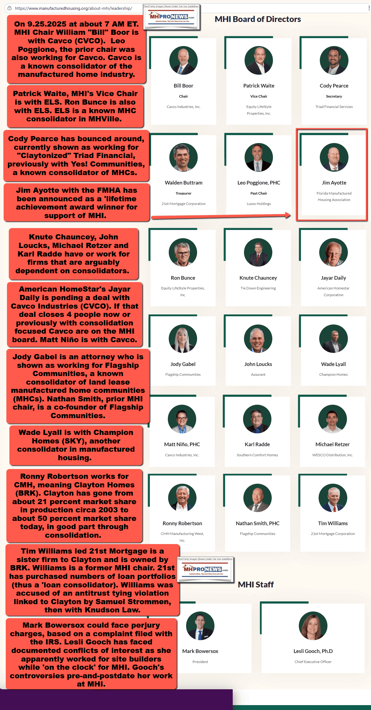 ManufacturedHousingInstituteBoardOfDirectorPlusPresidentMarkBowersoxCEO-LesliGooch-MHProNews
