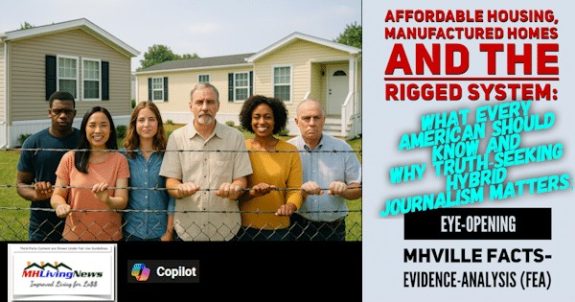 Affordable Housing, Manufactured Homes and the Rigged System: What Every American Should Know and Why Truth-Seeking Hybrid Journalism Matters; Eye-Opening MHVille Facts-Evidence-Analysis (FEA)