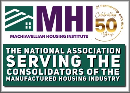 Celebrating50YearsPartnershipMachevelianHousingInstituteButtonizedParodyLogoManufacturedHousingInstituteButtonizedLogo