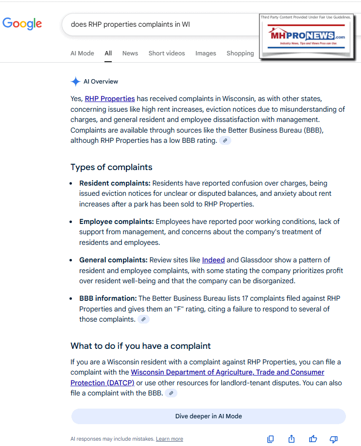 DoesRHP-ProperitesHaveComplaintsInWisconsinMHProNews