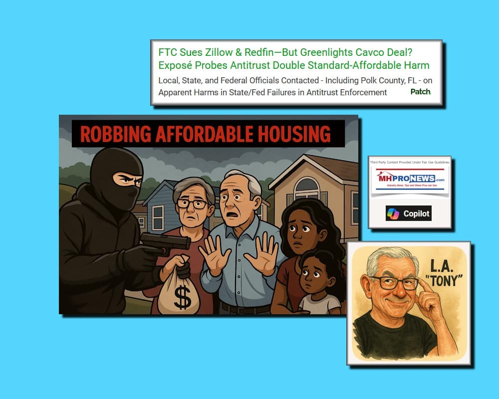 FTCsuesZillowRedfinButGreenlightsCavcoDealExposéProbesAntitrustDoubleStandardAffordableHarmLocalStateFedOfficialsContactedPolkCountyFLailuresAntitrustEnforcementPatchKovachMHProNews