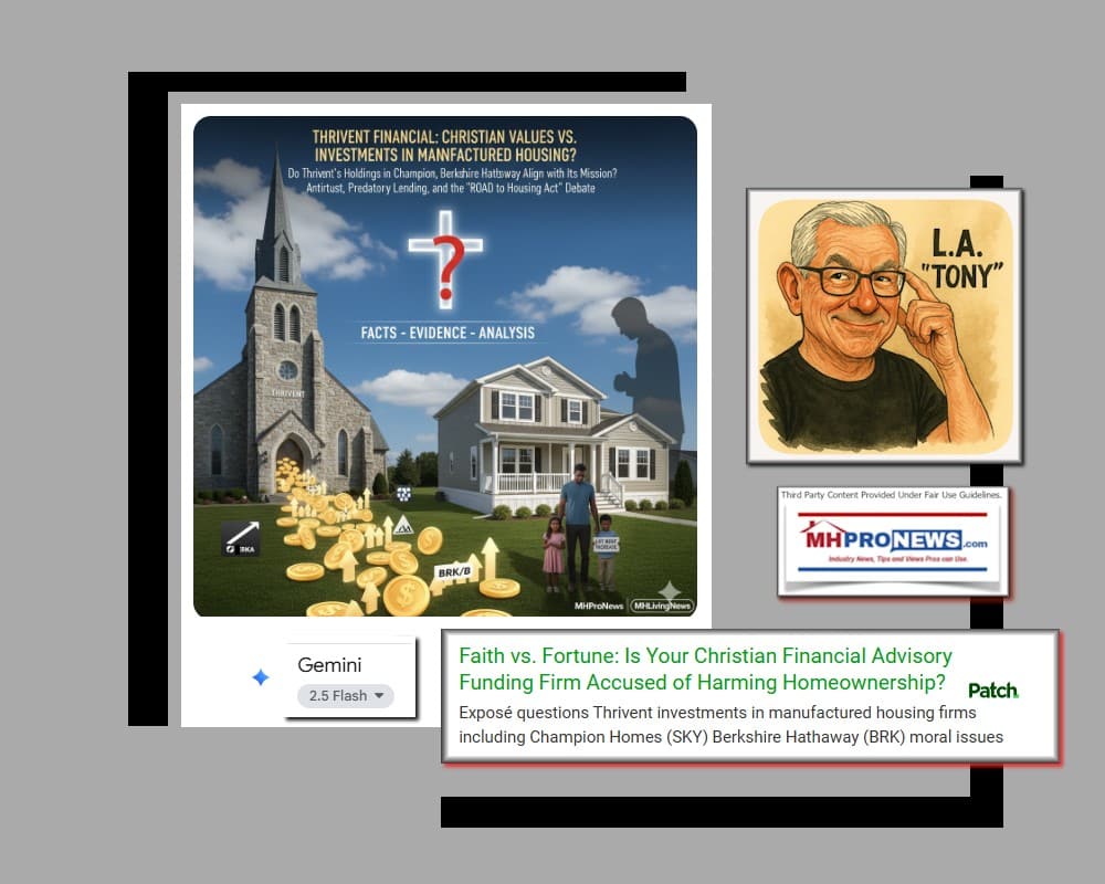 FaithVsFortuneChristianFinancialAdvisoryAccusedHarmHomeownershipExposéThriventInvestManufacturedHousingIncludingChampionHomesSKY_BerkshireHathawayBRK_MoralIssuesKovachPatchMHProNews