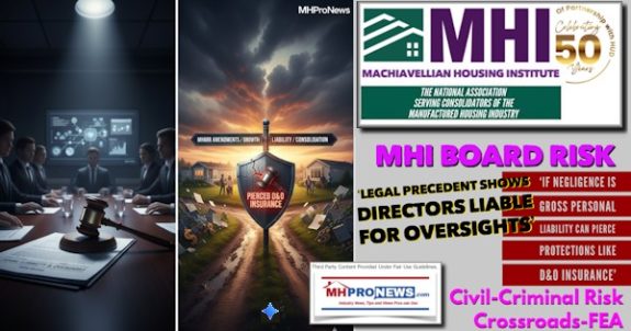 MHI_BoardRiskLegalPrecedentShowsDirectorsLiableForOversightsIfNegligenceIsGrossPersonalLiabilityCanPierceProtectionsLikeD_OinsuranceCivilCriminalRiskCrossroadsFEA-MHProNews