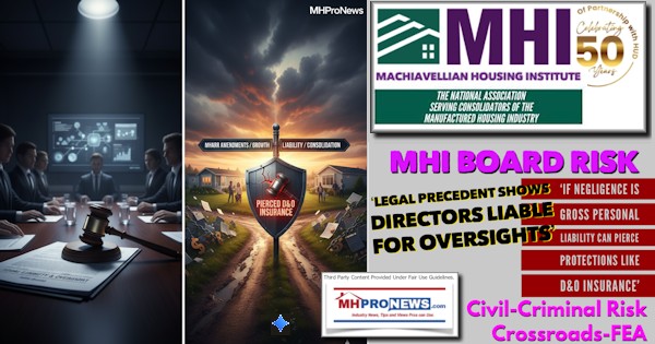 MHI_BoardRiskLegalPrecedentShowsDirectorsLiableForOversightsIfNegligenceIsGrossPersonalLiabilityCanPierceProtectionsLikeD_OinsuranceCivilCriminalRiskCrossroadsFEA-MHProNews