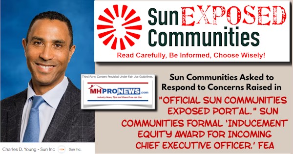 SunCommunitiesAskedToRespondToConcernsRaisedInOfficialSunCommunitiesExposedPortalSunCommunitiesFormalInducementEquityAwardForIncomingChiefExecutiveOfficerFEA-MHProNews