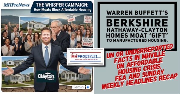 WarrenBuffettsBerkshireHathawayClaytonHomesMoatGiftToManufacturedHousingUnOrUnderreportedFactsInMHVilleOnAffordableHousingCrisisFEAandSundayWeeklyHeadlinesRecapMHProNews