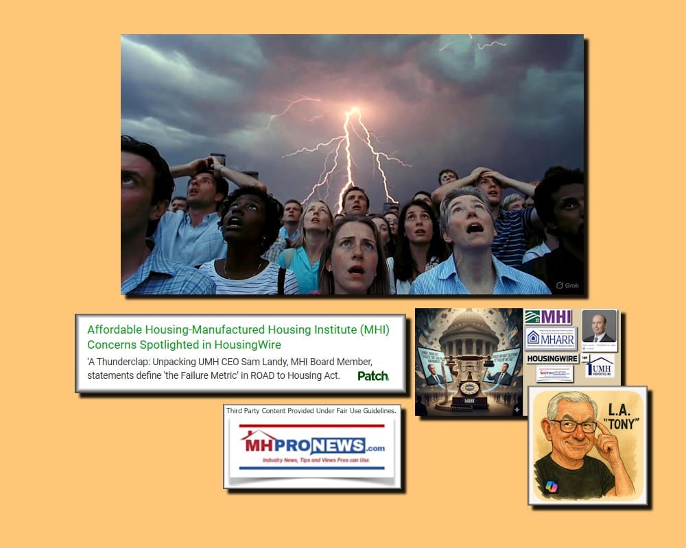 AffordableHousingManufacturedHousingInstituteMHI_Concerns Spotlight HousingWireThunderclapUnpackUMH_CEO_SamLandy_MHI_BoardMemberStatementsDefineFailureMetricROADtoHousingActKovach