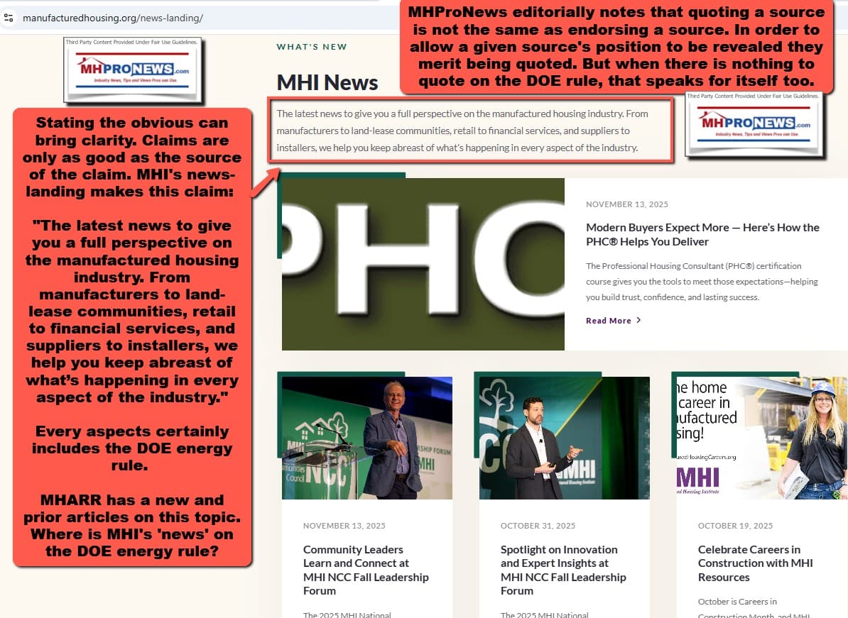 ManufacturedHousingInstituteNewsLandingPageScreenshot 2025-11-26 063654NoDOE-energyRuleInfoManufacturedHomeProNews