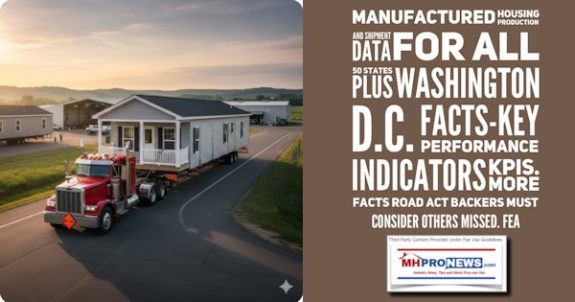 ManufacturedHousingProductionShipmentDataForAll50StatesPlusWashingtonD.C.FactsKeyPerformanceIndicatorsKPIsMoreFactsROADactBackersMustConsiderOthersMissedFEA-MHProNews