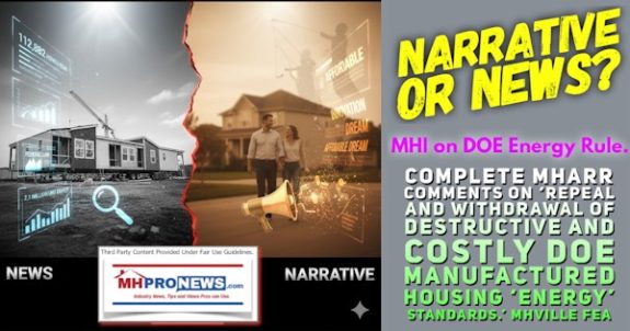 NarrativeOrNewsMHIonDOEenergyRuleCompleteMHARRcommentsOnRepealAndWithdrawalOfDestructiveCostlyDOEmanufacturedHousingEnergyStandardsMHVilleFEA-MHProNews