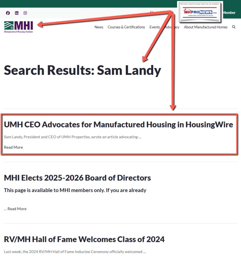 SamLandyManufacturedHousingInstituteMHISiteSearchScreenshot 2025-11-13 100853ManufacturedHomeProNewsMHProNews