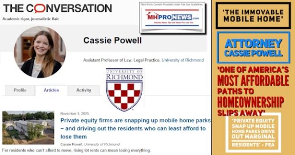 TheImmovableMobileHomeAttyCassiePowellOneAmericaMostAffordablePathsToHomeownershipSlipsAwayPrivateEquitySnapUpMobileHomeParksDriveOutMarginalResidentsFEAMHProNews