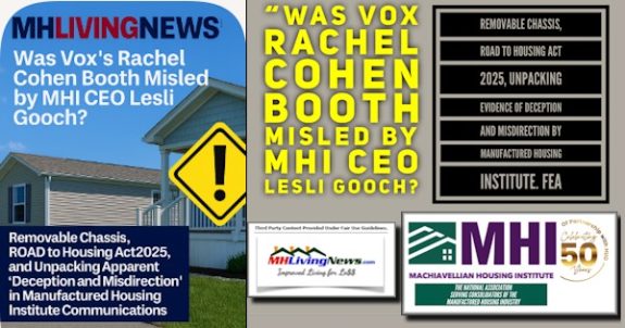 WasVoxRachelCohenBoothMisledByMHIceoLesliGoochRemovableChassisROADtoHousingAct2025UnpackingEvidenceOfDeceptionAndMisdirectionByManufacturedHousingInstituteFEA-MHLivingNews