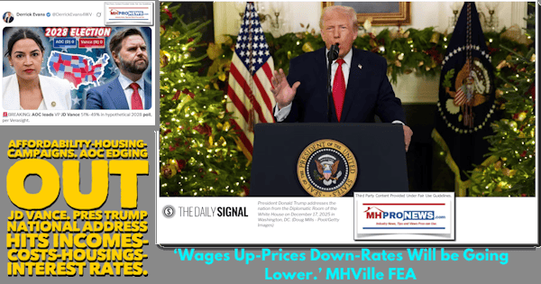 AffordabilityHousingCampaigns.AOC_EdgingOutJDVancePresTrumpNationalAddressHitsIncomesCostsHousingsInterestRatesWagesUpPricesDownRatesWillBeGoingLowerMHVilleFEA-MHProNews