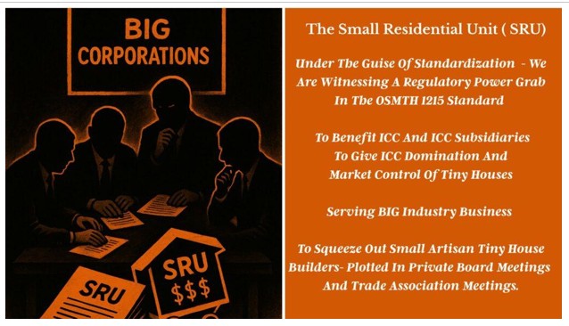 BigCorpSmallResidentialUnitSRU-Standards-TrojanHorseTinyHouseJanetThomeTHAUSA-MHProNews
