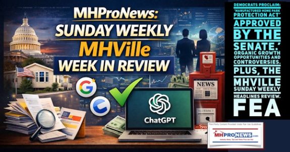DemocratsProclaimManufacturedHomeParkProtectionActApprovedByTheSenateOrganicGrowthOpportunitiesAndControversiesPlusTheMHVilleSundayWeeklyHeadlinesReviewFEA-MHProNews