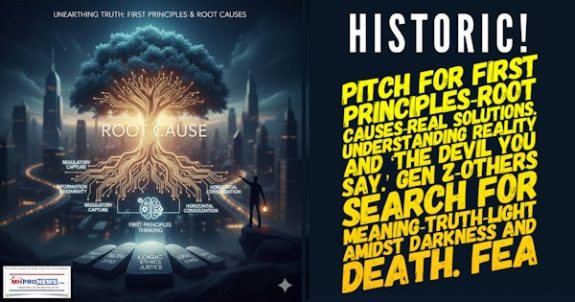HistoricPitchForFirstPrinciplesRootCausesRealSolutionsUnderstandingRealityAndTheDevil YouSayGenZothersSearchForMeaningTruthLightAmidstDarknessAndDeathFEA-MHProNews