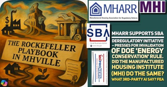MHARRsupportsSBAderegulatoryInitiativePressesForInvalidationOfDOEenergyConservationRuleDidtheManufacturedHousingInstituteMHIdoTheSameWhat3rdPartyAIsayFEA-MHProNews