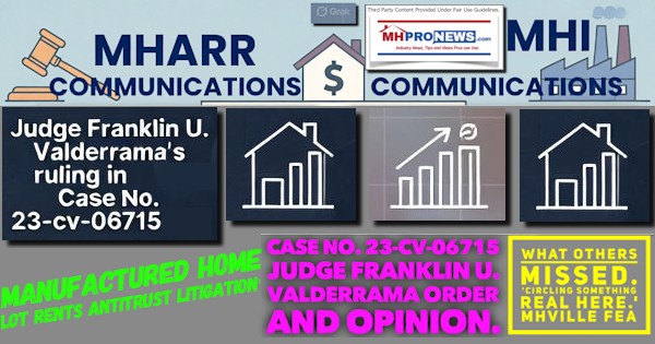 ManufacturedHomeLotRentsAntitrustLitigationCaseNo23-cv-06715JudgeFranklinU.ValderramaOrderAndOpinionWhatOthersMissedCirclingSomethingRealHereMHVilleFEA-MHProNews