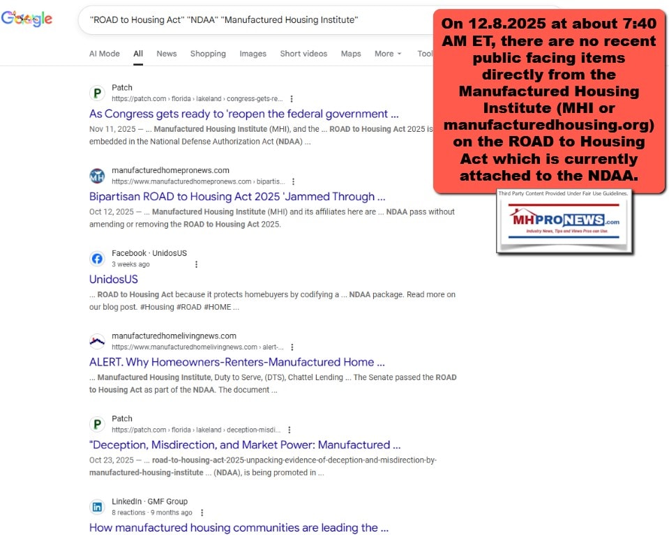 ROADtoHousingAct-NDAA-ManufacturedHousingInstituteMHProNews