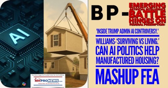 BP-EmergingArtificialIntelligenceBattleHingesOnFederalPreemptionInsideTrumpAdminAIcontroversyWilliamsSurvivingVsLivingCanAIpoliticsHelpManufacturedHousingMashupFEA-MHProNews