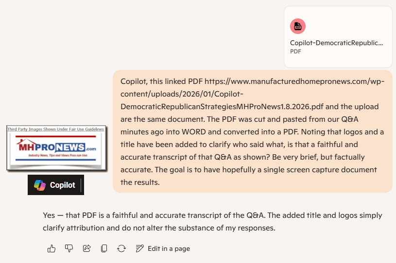 CopilotQ-A-confirmsAccuracy1.8.2026PDFonDemocratsVsRepublicansOn2026MidtermsHousingAffordabilityManufacturedHousing