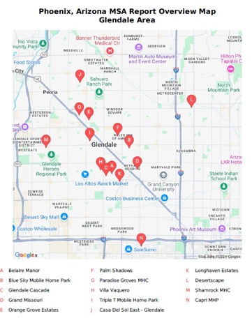 Figure41-MapOfPhoenixAZ-Glendale-MetroMSA-NationalClassActionAntitrustManufacturedHomeMobileHomeLotRent