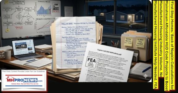 FirstStepHomesBackOfNapkinCalculationsForMainstreamAffordableHUDcodeProjectsToBoostManufacturedHousingIndustryVolumeNoManufacturedHousingInstituteHelpNeededFEA