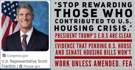 StopRewardingThoseWhoContributedToU.S.HousingCrisisPresidentTrumpsEOsAreClearEvidenceThatPendingU.S.HouseAndSenateHousingBillsWontWorkUnlessAmendedFEA