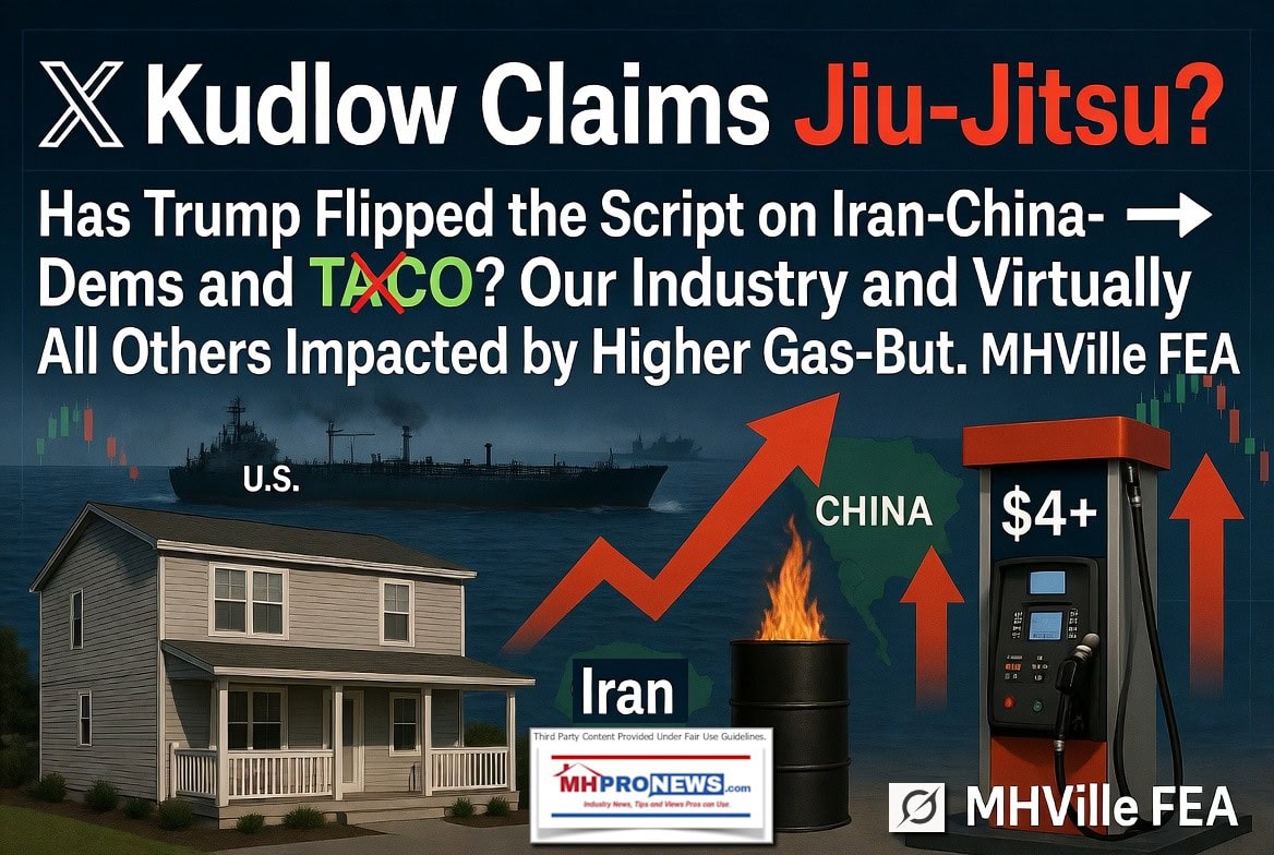 KudlowClaimsJiuJitsuHasTrumpFlippedTheScriptOnIranChinaDemsAndTACOourIndustryAndVirtuallyAllOthersImpactedByHigherGasButMHVilleFEA-GrokForMHProNews