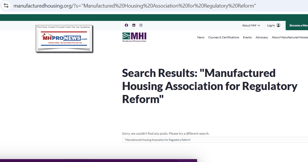 ManufacturedHousing4.12.2026SearchManufacturedHousingAssociationForRegulatoryReform-MHProNewsFacts-Evidence-Analysis