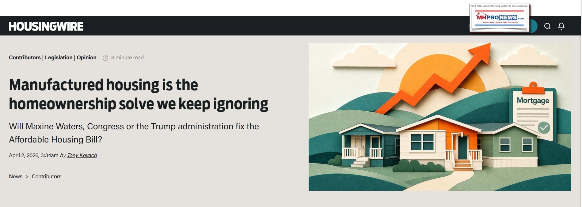 ManufacturedHousingIsTheHomeownershipSolveWeKeepIgnoringWillMaxineWatersCongressOrTrumpAdministrationFixAffordableHousingBill-LATonyKovachHousingWire