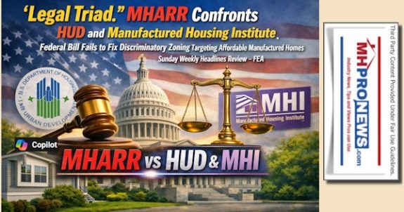 LegalTriadMHARRconfrontsHUDandManufacturedHousingInstituteFederalBillFailsToFixDiscriminatory ZoningTargetingAffordableManufacturedHomesSundayWeeklyHeadlinesReviewFEA