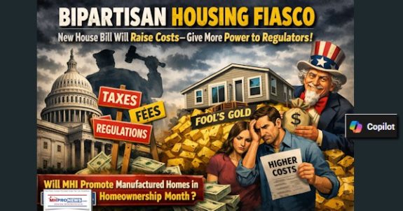 WSJripBipartisanHousingFiascoSayingNewHouseBillWillRaiseCostsGiveMorePowerToRegulatorsFoolsGoldFEAMashupWill MHIpromoteManufacturedHomesInHomeownershipMonth