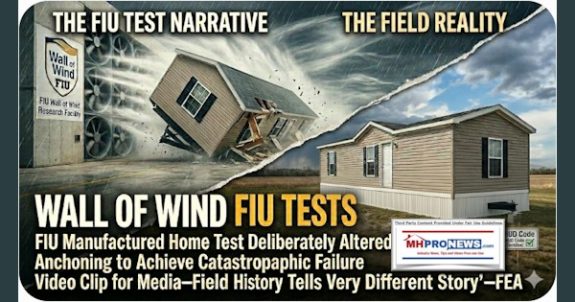 WallOfWindFIUtestsFatalFlawsFIUmanufacturedHomeTestDeliberatelyAlteredAnchoringToAchieveCatastrophicFailureVideoClipForMediaFieldHistoryTellsVeryDifferentStoryFEA