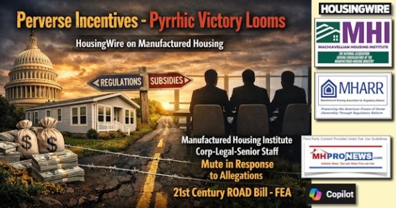 PerverseIncentivesPyrrhicVictoryLoomsHousingWireOnManufacturedHousingManufacturedHousingInstituteCorpLegalSeniorStaffMuteInResponseToAllegations21stCenturyROADbillFEA