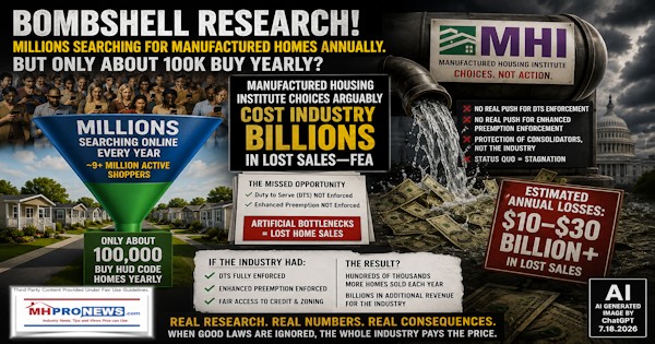 BombshellResearchMillionsSearchingForManufacturedHomesAnnuallyButOnlyAbout100KBuyYearlyManufacturedHousingInstituteChoicesArguablyCostIndustryBILLIONSinLostSalesFEA