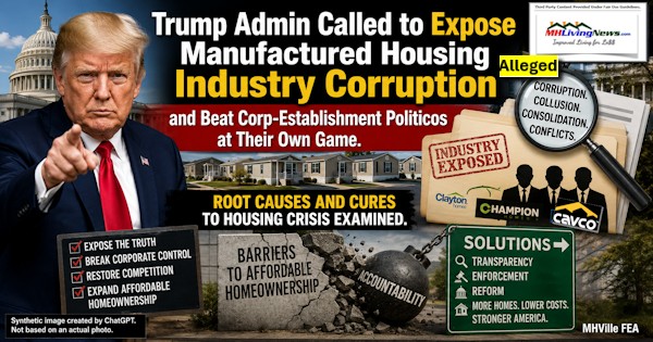 TrumpAdminCalledToExposeManufacturedHousingIndustryCorruptionAndBeatCorpEstablishmentPoliticosAtTheirOwnGameRootCausesAndCuresToHousingCrisisExaminedMHVilleFEA1