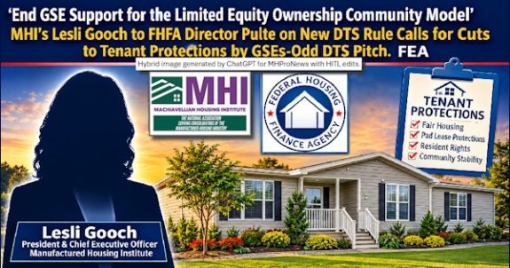 End_GSEsupportForTheLimitedEquityOwnershipCommunityModelMHIsLesliGoochToFHFAdirectorPulteOnNewDTSruleCallsForCutsToTenant ProtectionsByGSEsOdd_DTSpitchFEA
