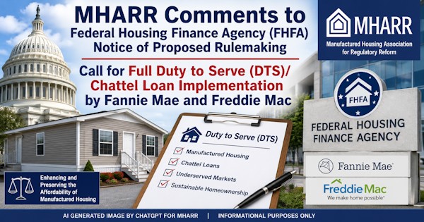 MHARR.CommentsToFederalHousingFinanceAgencyFHFA.NoticeOfProposedRulemakingCallForFullDutyToServeDTS.ChattelLoanImplementationByFannieMaeAndFreddieMac