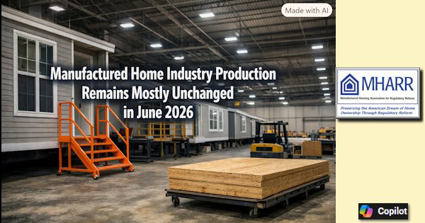 ManufacturedHomeIndustryProductionRemainsMostlyUnchangedInJune2026ManufacturedHousingAssocRegulatoryReformMHARR