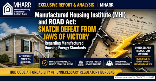 ManufacturedHousingInstituteMHIandROADactSnatchDefeatFromJawsOfVictoryRegardingManufacturedHousingEnergyStandardsExclusiveReportAndAnalysis600x315