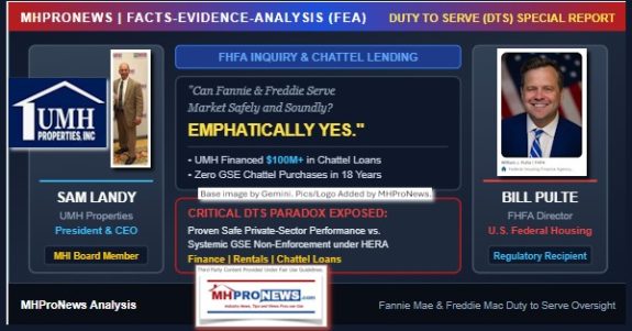 SamLandyLedUMHpropertiesToFHFAdirectorBillPulteOnDutyToServeDTSfinanceRentalsChattelLoansCanFannieAndFreddieServeMarketSafelyAndSoundlyEmphaticallyYesFEA